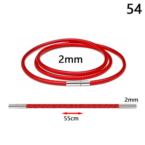 Women Men Necklace Cord Leather Cord Wax Rope Chain Stainless Steel Clasp DIY US - Picture 66 of 72
