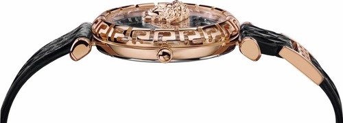 Versace VEDV00719 Palazzo Empire Greca roségold schwarz Leder Damen Uhr NEU - Bild 2 von 8