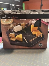 Crofton Chefs Collection Black Slate Serving Board with chalk