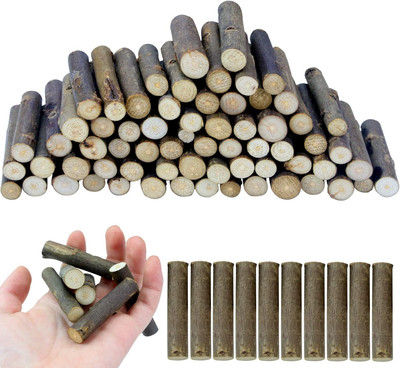 100 PCS Craft Sticks, 2 Inch Natural Birch Twigs Sticks, Mini Wood Log for DIY C