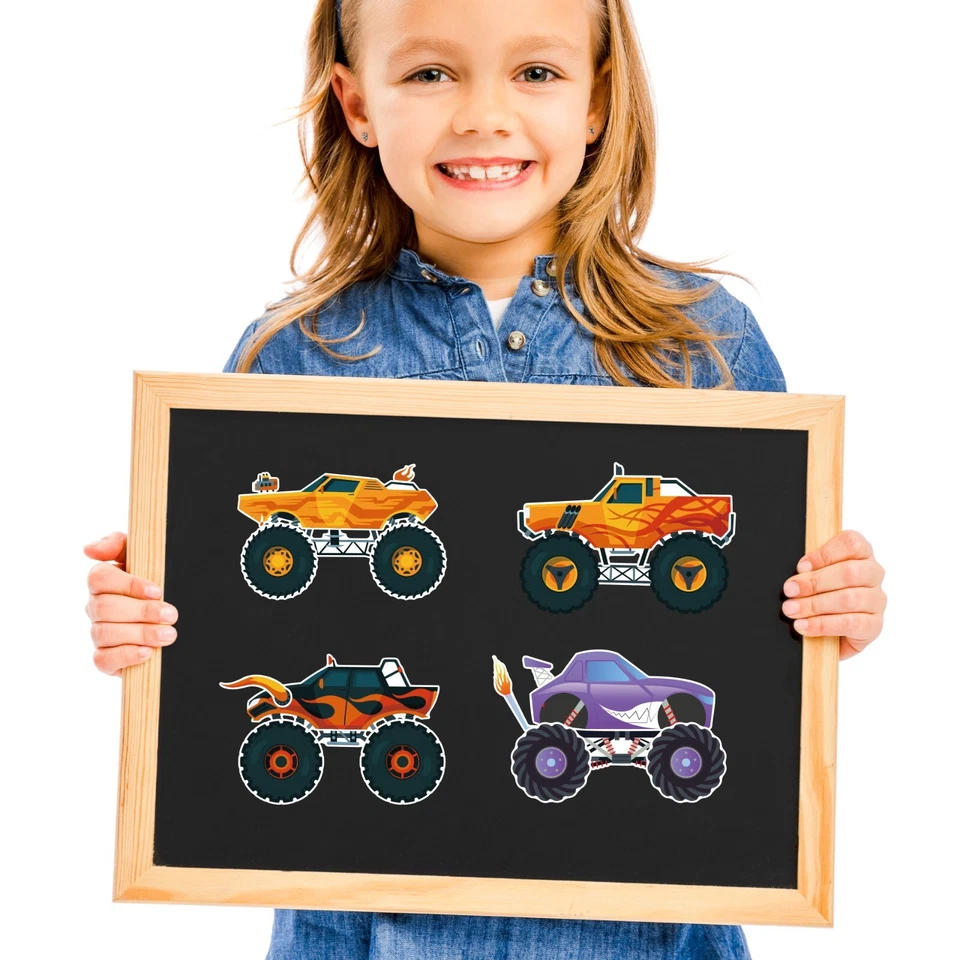 12PC Monster Truck Make a Car Stickers DIY Party Favors Loot Bag Fillers - image 4 of 4