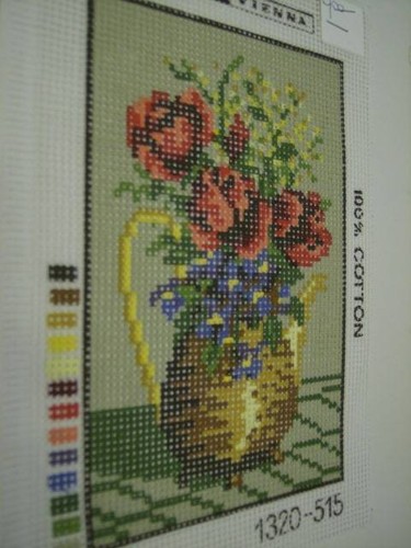 Tapex Vienna Bouquet In Vase Petit Point/Needlepoint Canvas Your Choice-4.5x6.75 - Picture 4 of 4