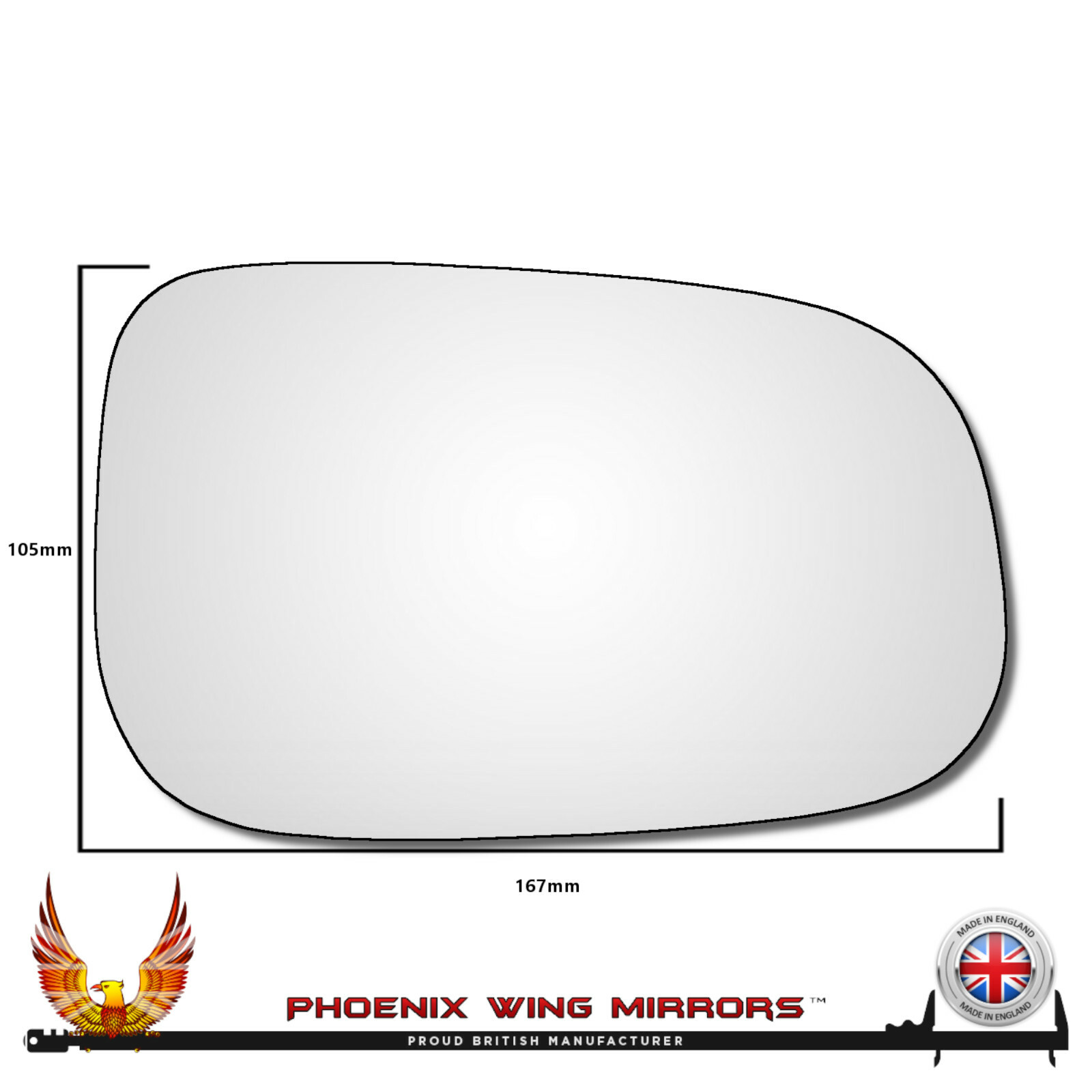 For Volvo S40 2006-2009 Convex Wing Door Mirror Glass Right Hand Drivers Side