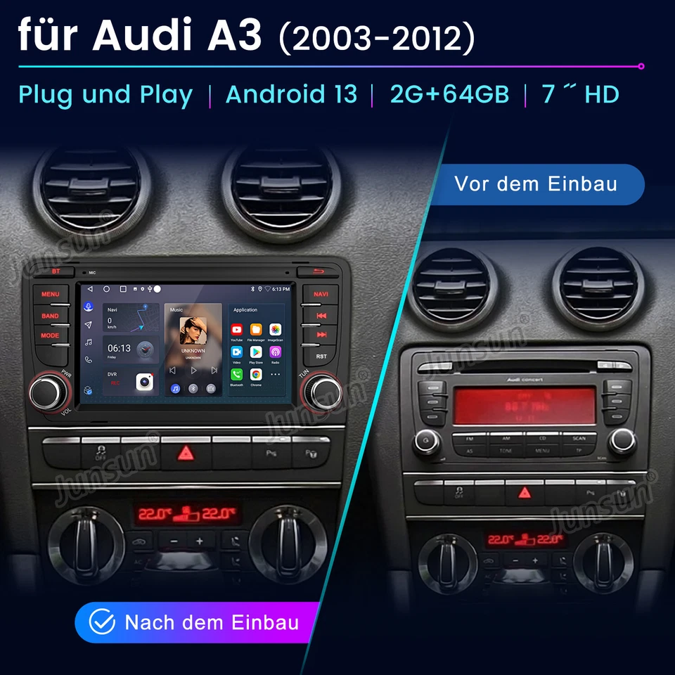 Android Autoradio Apple Carplay GPS RDS Navi WiFi BOSE Für Audi A3 S3 8P RS3 8P1 - Bild 2 von 4