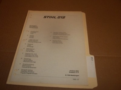 #ad PY7 Stihl Parts Manual 012 $19.99