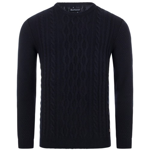 Barbour Chunky Cable Sweater in Navy 