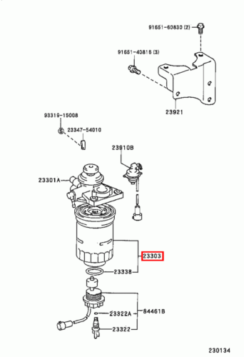 Genuine LandCruiser 80 Series Prado 90 120 Series 1HD 1HZ 1KZ 3L 1KD Fuel Filter - Picture 16 of 20