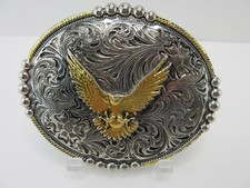 Vintage Western Eagle Belt Buckle   Rodeo Style Cowboy Cowgirl Accessory