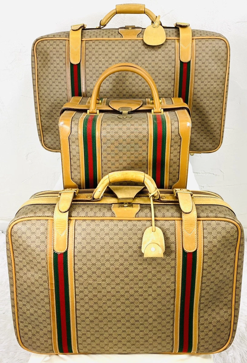 Vintage Gucci Luggage Travel Bags w/2 Trains - All from the 80's