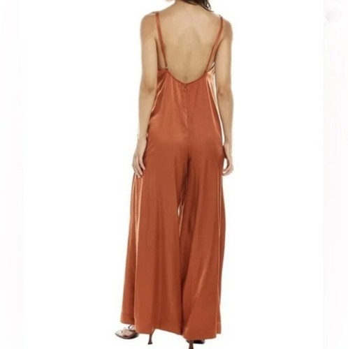 WeWoreWhat Slip Wide Leg Jumpsuit in Clay Women's Size S NWT - Picture 3 of 5