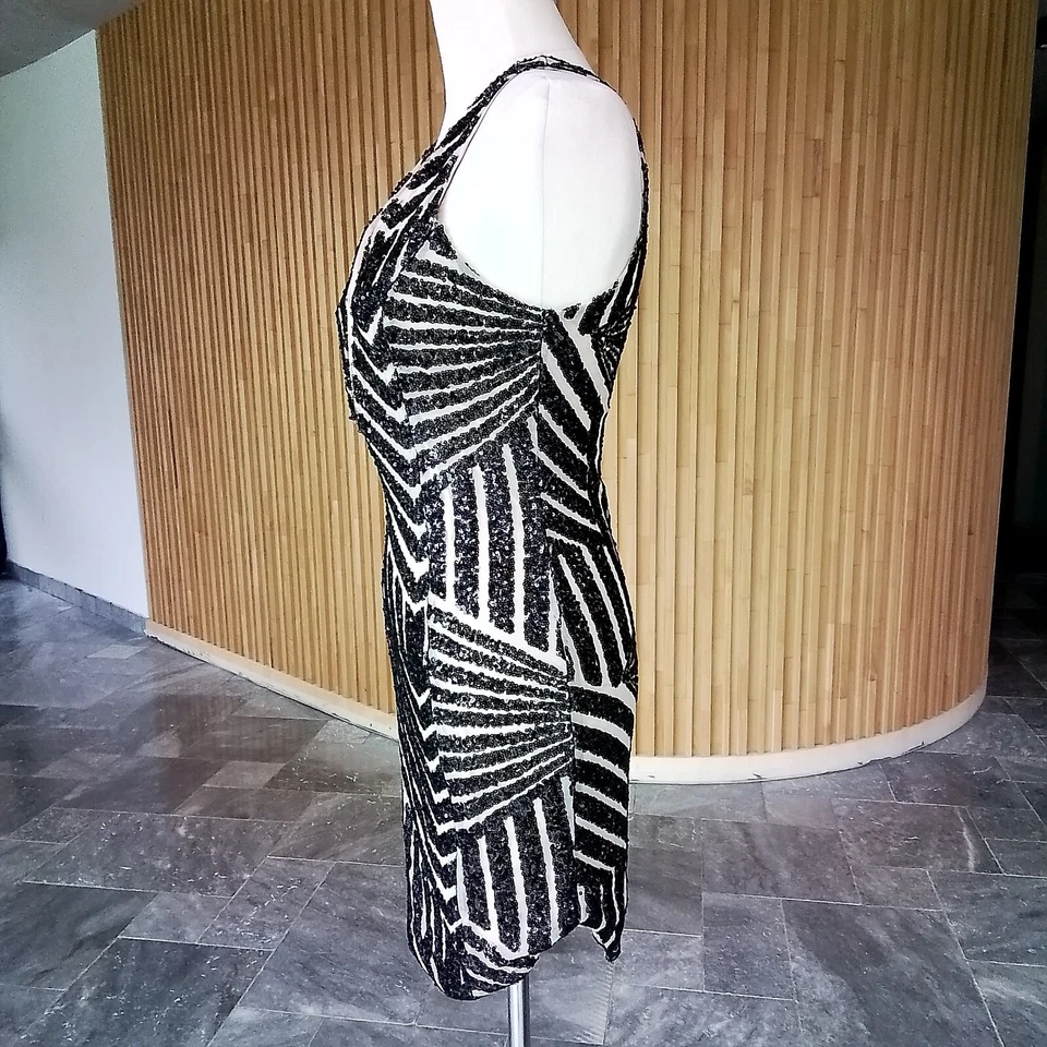 Angel Biba Black Sequence Dress Lined Size 10 Fit 8 - image 3 of 4