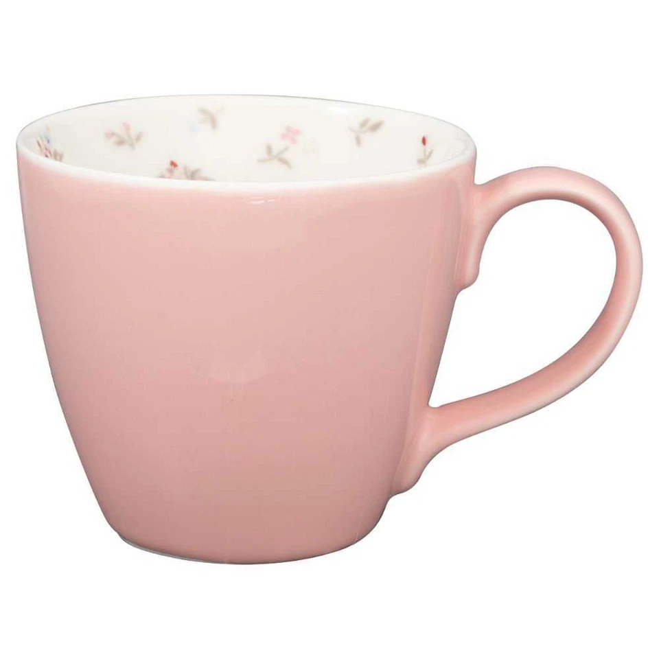 Greengate Tasse en Porcelaine JUNIA Pale Pink Motif Floral Rose 300 ml - Photo 1/1