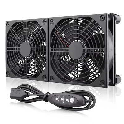 MARKENLOS Doppel Lüfter PC Ventilator lüfter 120 mm Leise PC Gehäuselüfter Fan 12V USB DHL