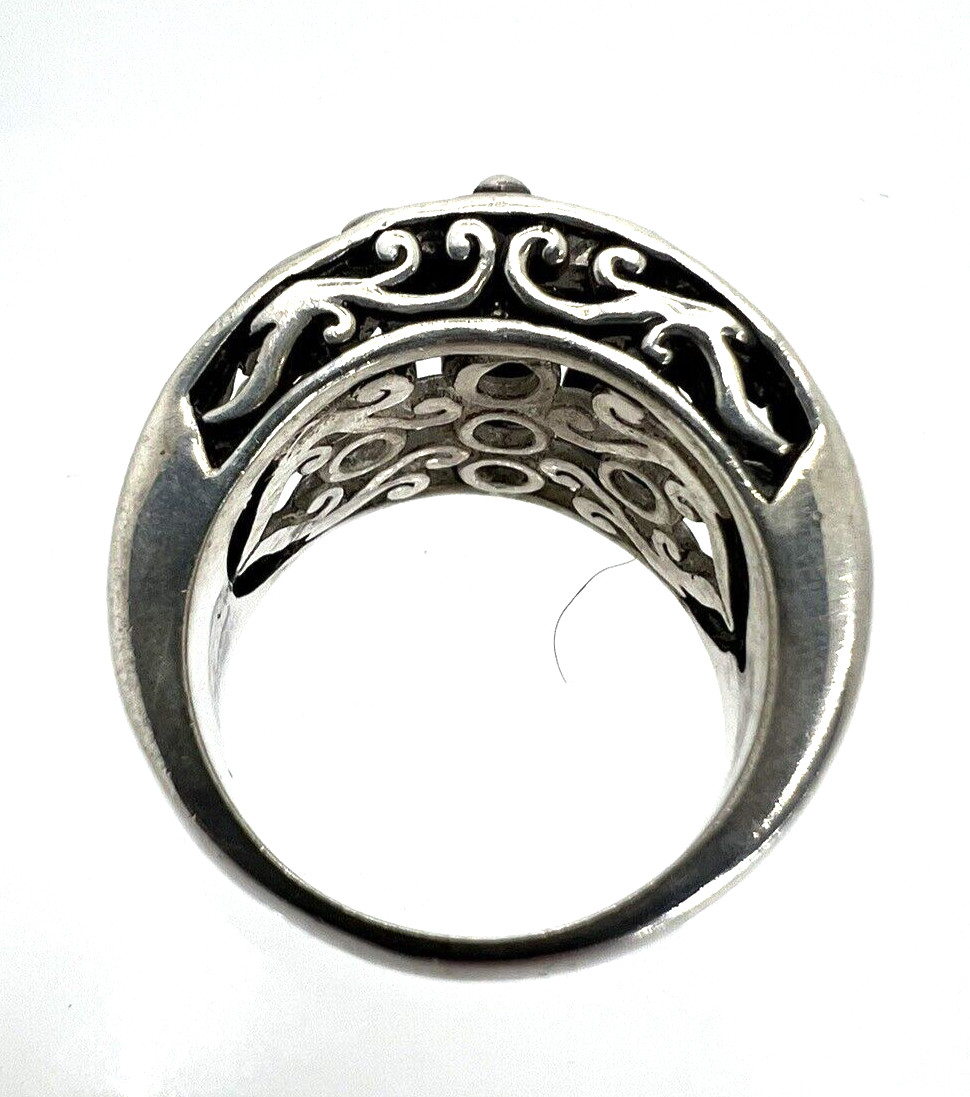 Solid Sterling Silver Bali Style Ring Size 9.25 - image 6