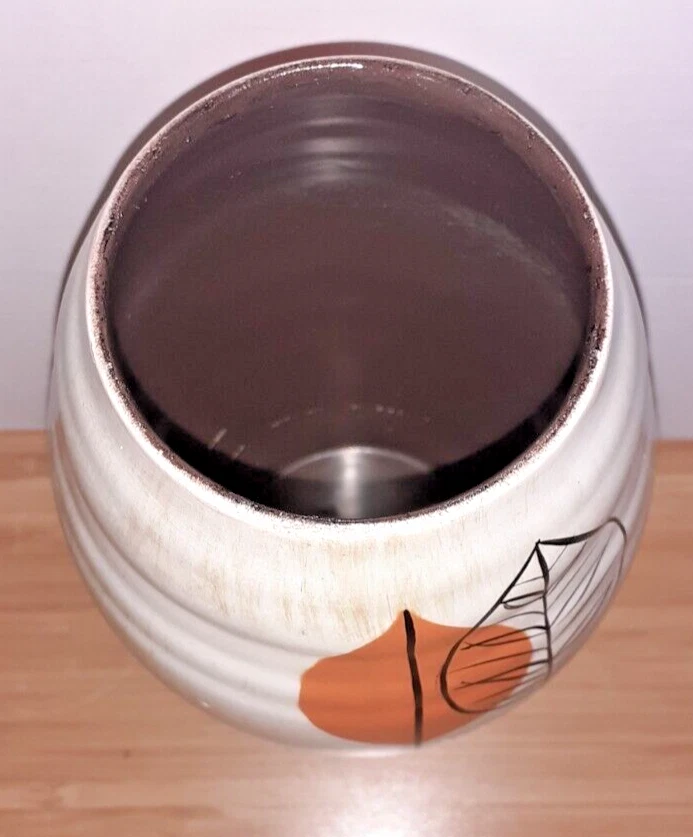 VINTAGE POTTERY VASE BRENTLEIGH WARE ORANGE GREEN MID CENTURY CERAMIC 1950’S - Image 4 of 4