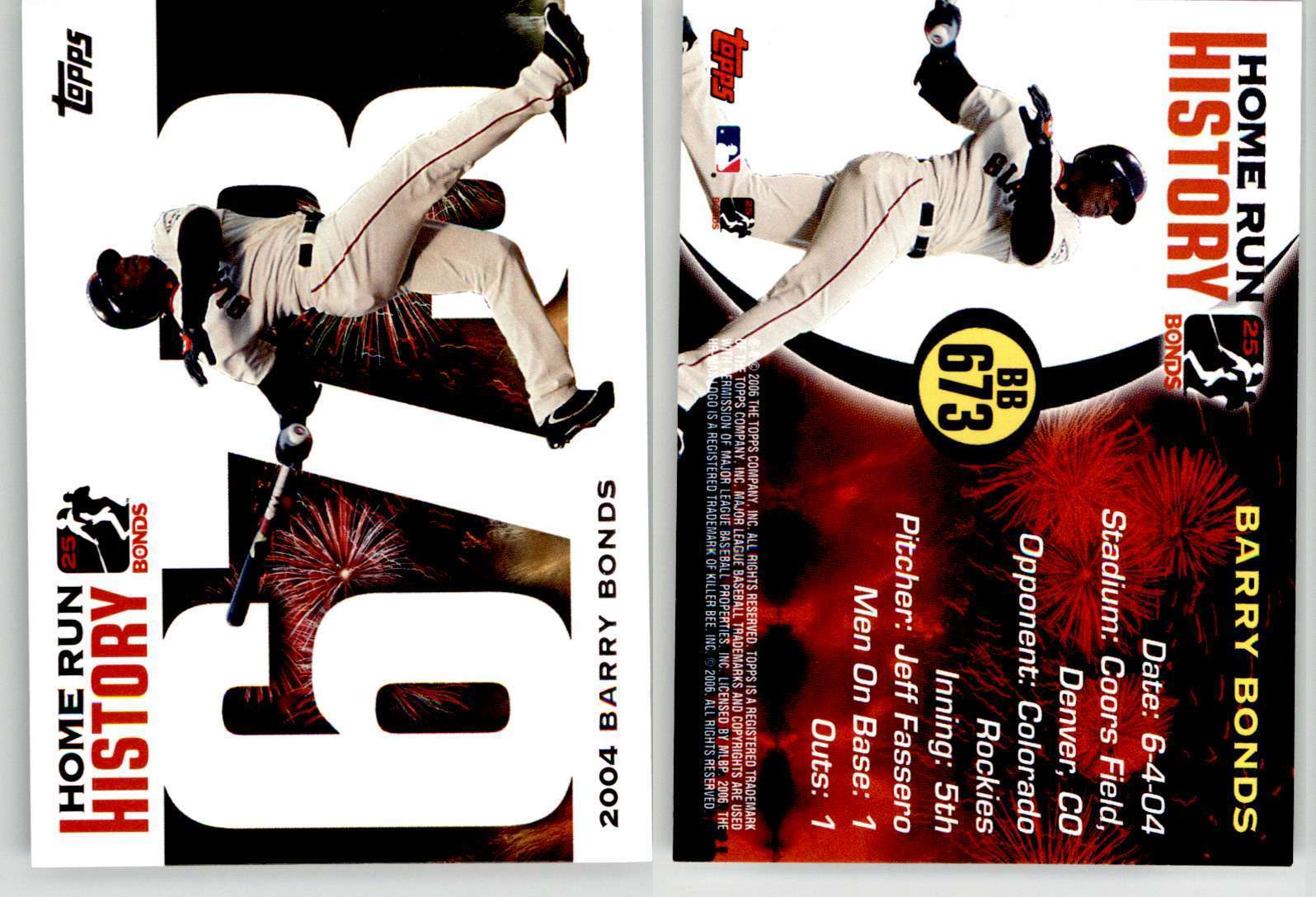 Barry Bonds 2006 Topps Home Run History BB673 Giants