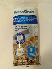 NEW Sealed Foodsaver Freshsaver Gallon Size Vacuum Zipper Bags 12 Count Refill