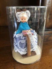 Vintage Brussels Belgium Lace Maker 4.5” Souvenir Doll-Partial Package Bettary