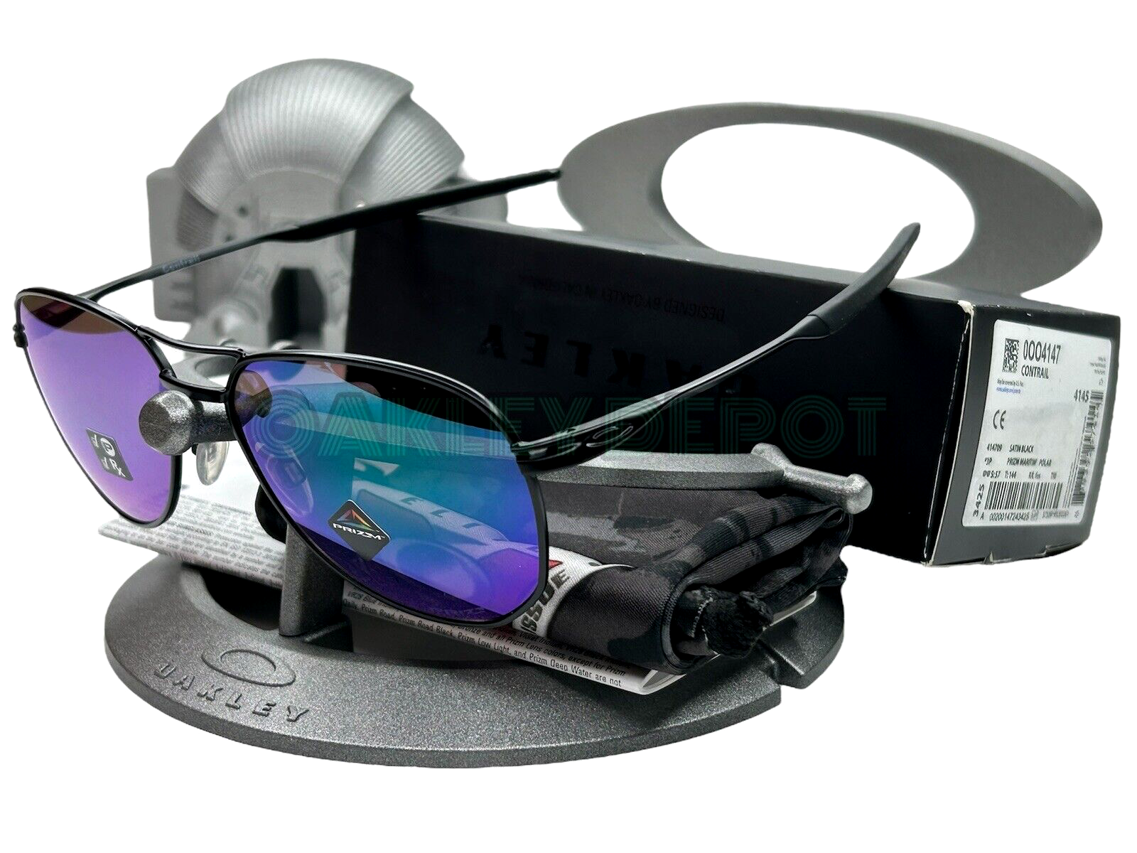 OAKLEY CONTRAIL 004147 Satin Black Prizm Maritime Polarized Sunglasses