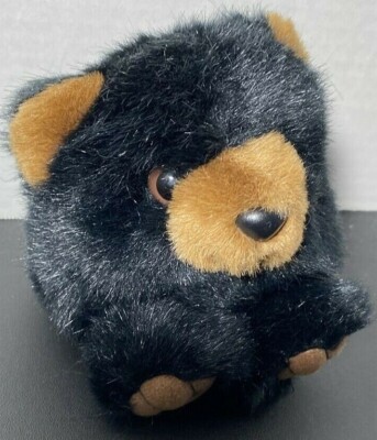 Swibco Puffkins 5'' Benny the Black Bear Plush With Hang Tag DOB 1-25-1997