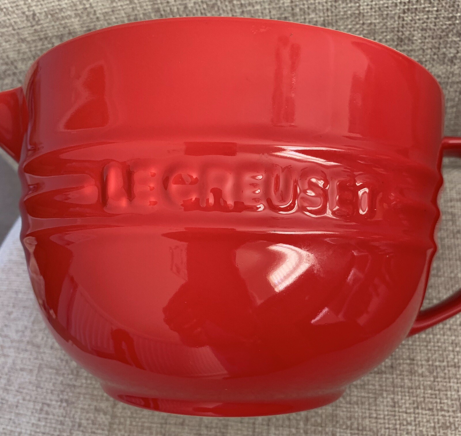 Le Creuset Large Red Mixing Bowl/Jug with Handle eBay