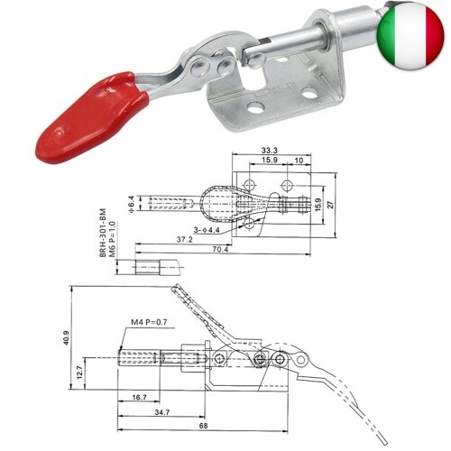 Widream 4 pcs Morsetti a Ginocchiera, Toggle Morsetto Push Pull Toggle, - Foto 2 di 7
