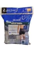 Gildan Covered Waistband Tag-Free Boxer Brief 2 Pack M 32/34