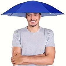 Hands Free Head Umbrella Folding Sunshade Hat Windproof