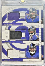 2023 National Treasures - Lamar Jackson Gus Edwards Odell Beckham Jr. (MEM) /99