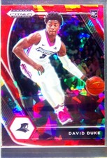 2021-22 Prizm Draft Picks David Duke Jr. Red Ice RC #44 Friars