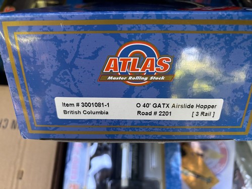 ATLAS # 3001081-1    0-27  GAUGE B.C.RAIL AIRSLIDE HOPPER CAR # 2201  (3 RAIL) | Condition: Used