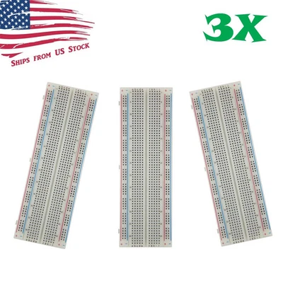 ENVISTIA 3X MB-102 830 Point Prototype PCB Solderless Breadboards Protoboards 3Pcs US