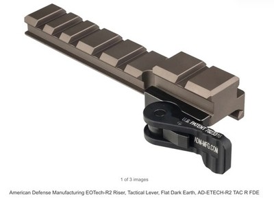 American Defense MFG EOTECH QD Riser Mount AD-ETECH-R2-FDE-TAC