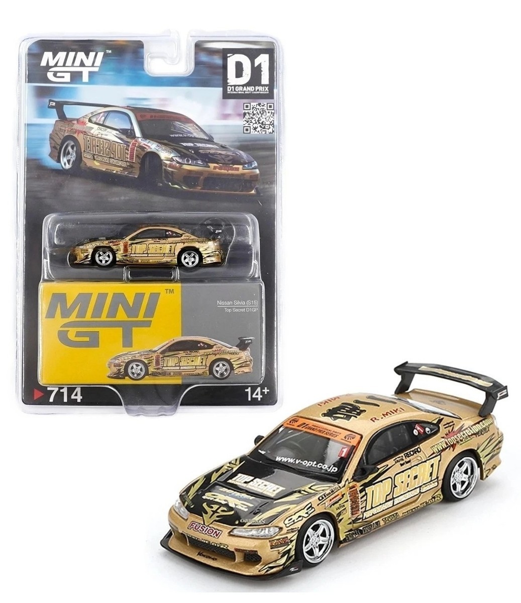 MINI GT Nissan Silvia S15 ゴールド Mini GT Nissan Silvia (S15) Top Secret D1GP Gold #714 1/64
