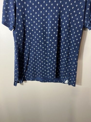 Camisa Polo Fat Face Para Hombres XL Azul Geométrica Manga Corta Cuello Bolsillo Preppy - Imagen 9 de 17