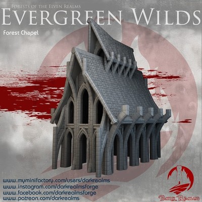 Evergreen Wilds Forest Chapel Tabletop Gelände, Wargaming 10mm