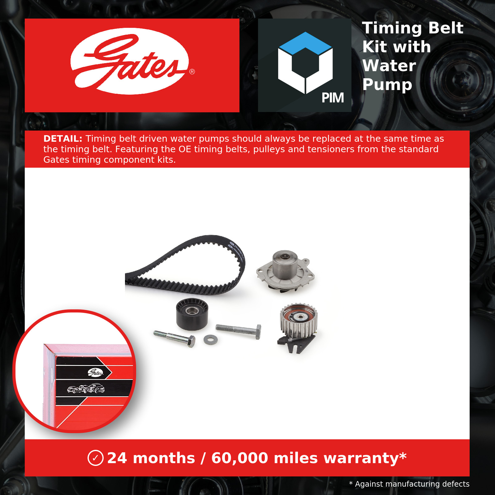 Timing Belt & Water Pump Kit KP55500XS Gates Set 71771574 5500XS 788313198 New - Image 24