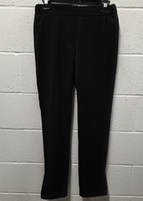 Nili Lotan Classic Black Straight Leg Pant Minimalist Capsule Size 2 Slit ankle