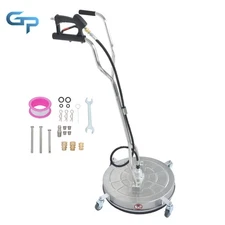 24" Pressure Washer Surface Cleaner 6000PSI w/ Handles & Wheels Stainless Steel
