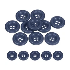 10pcs Sewing Button 15mm 4 Holes Resin Round Crafting Buttons, Dark Blue