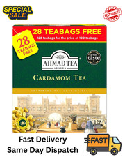 Ahmad Tea Cardamom Black Tea – 128 Tagged Teabags | Free Fast Delivery | UK 0.06 per strip