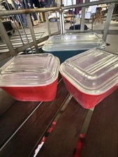 Pyrex Vintage Refrigerator Dish Set Turquoise...