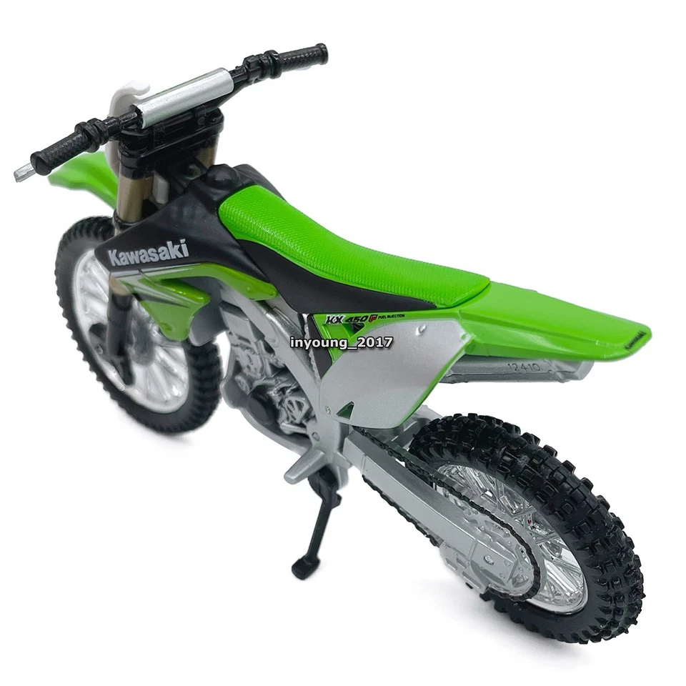 1/18 Kawasaki KX 450F Modelo de motocicleta Dirt Bike Juguetes para niños Foto 3 de 4