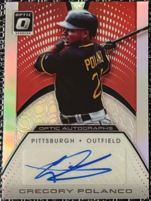   2016 Donruss Optic RED HOLO SP #OA-GP GREGORY POLANCO AUTO  #d /25  