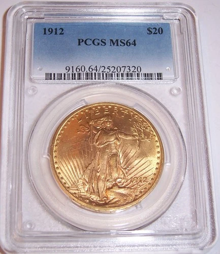 1912 $20 Philadelphia Choice St Gaudens Double Eagle PCGS MS64!!!
