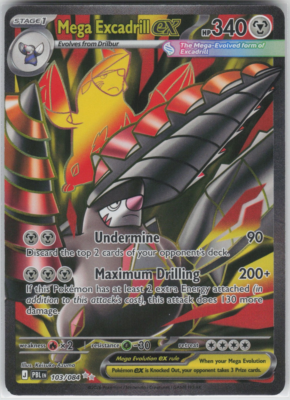 Mega Excadrill ex Ultra Rare ME05: Pitch Black 103/084 NM