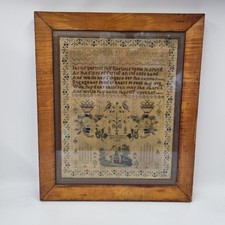 Antique Victorian Needlework Sampler By Eliza...