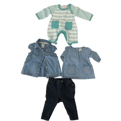 Baby Girls set 4 shirts Cute 0-3M