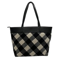 Talbots Black And White Canvas Tote Bag