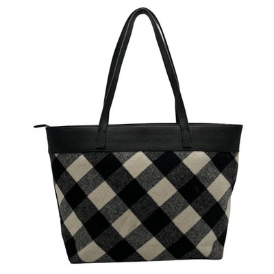 Talbots Black And White Canvas Tote Bag